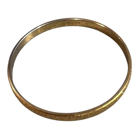 Vintage Textured Sparkle Monet GoldTone Bangle Bracelet Signed Hollywood Regency - Picture 3 of 5